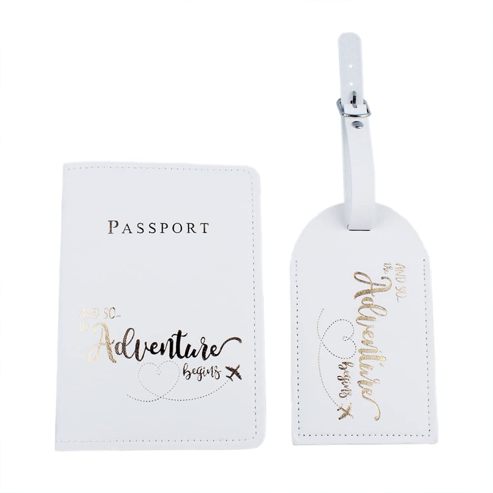 Belsmi Passport and Luggage Tags Set Travel Suitcase Tag (Style 1 - Pink)