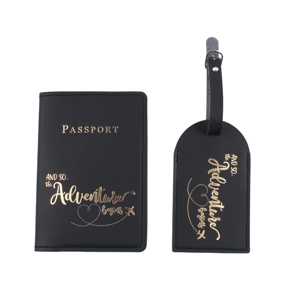 Belsmi Passport and Luggage Tags Set Travel Suitcase Tag (Style 1 - Pink)