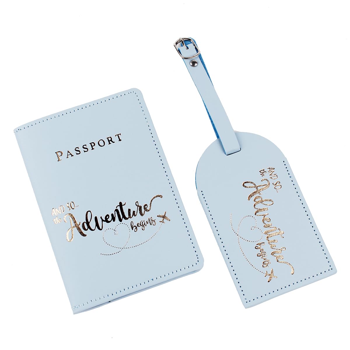 Belsmi Passport and Luggage Tags Set Travel Suitcase Tag (Style 1 - Pink)