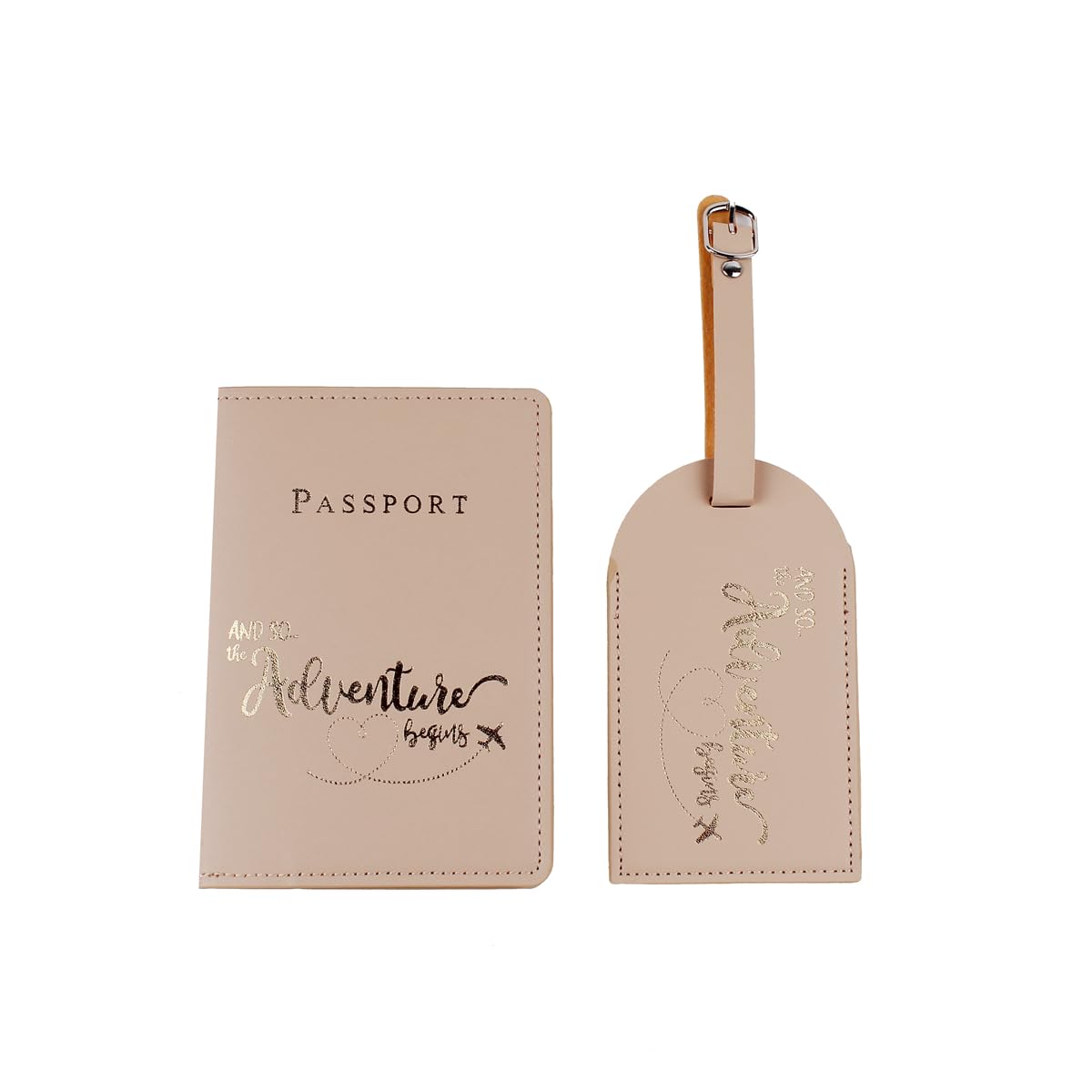 Belsmi Passport and Luggage Tags Set Travel Suitcase Tag (Style 1 - Pink)
