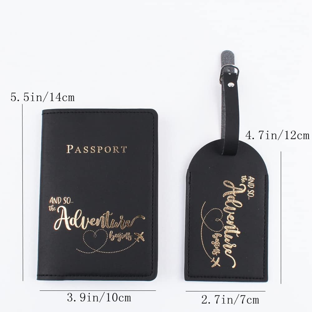 Belsmi Passport and Luggage Tags Set Travel Suitcase Tag (Style 1 - Pink)