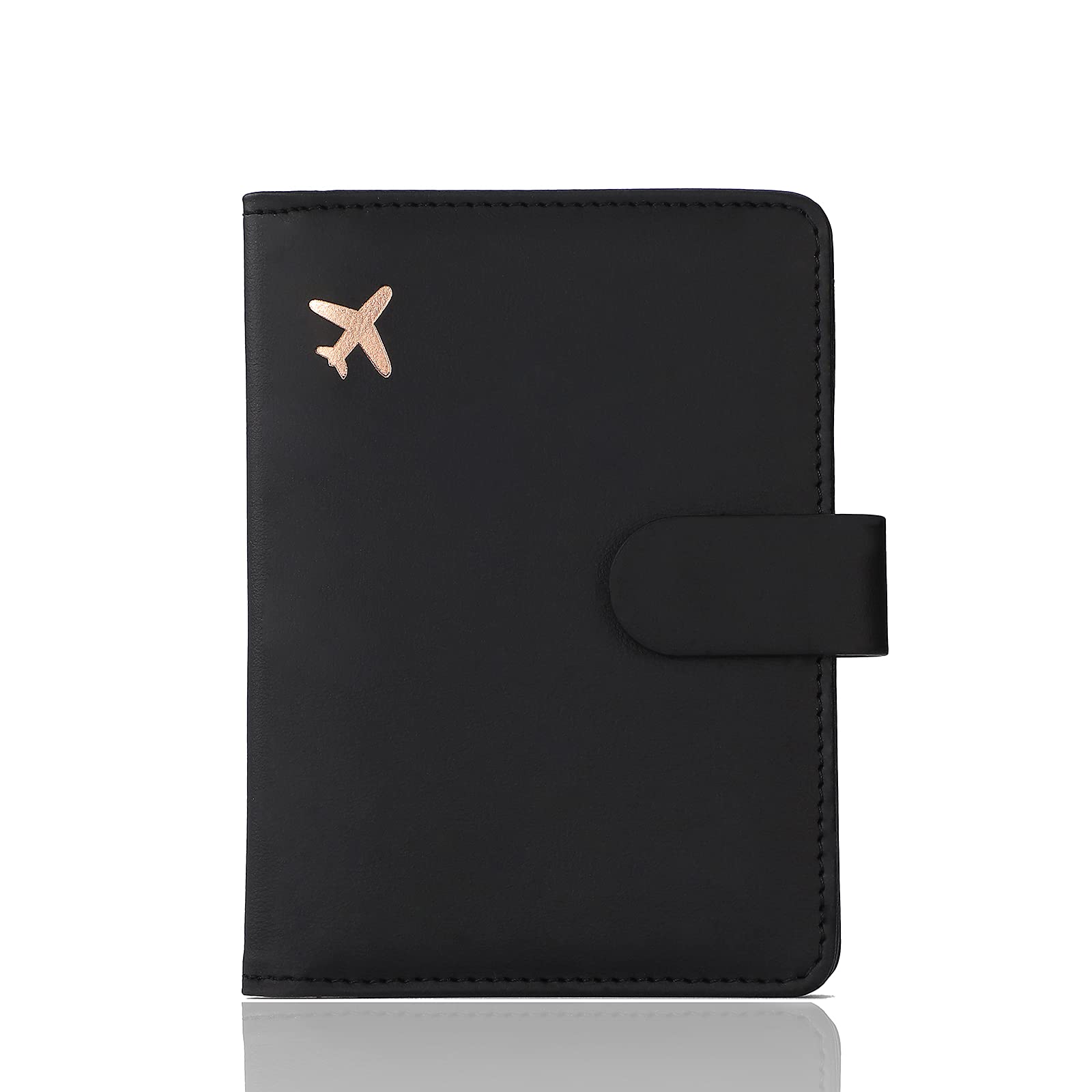 Melsbrinna Premium Leather Passport Holder Covers Case, Waterproof Rfid Blocking Travel Wallet Passport Holder with Pen Holder, Cute Passport Book for Women/Men