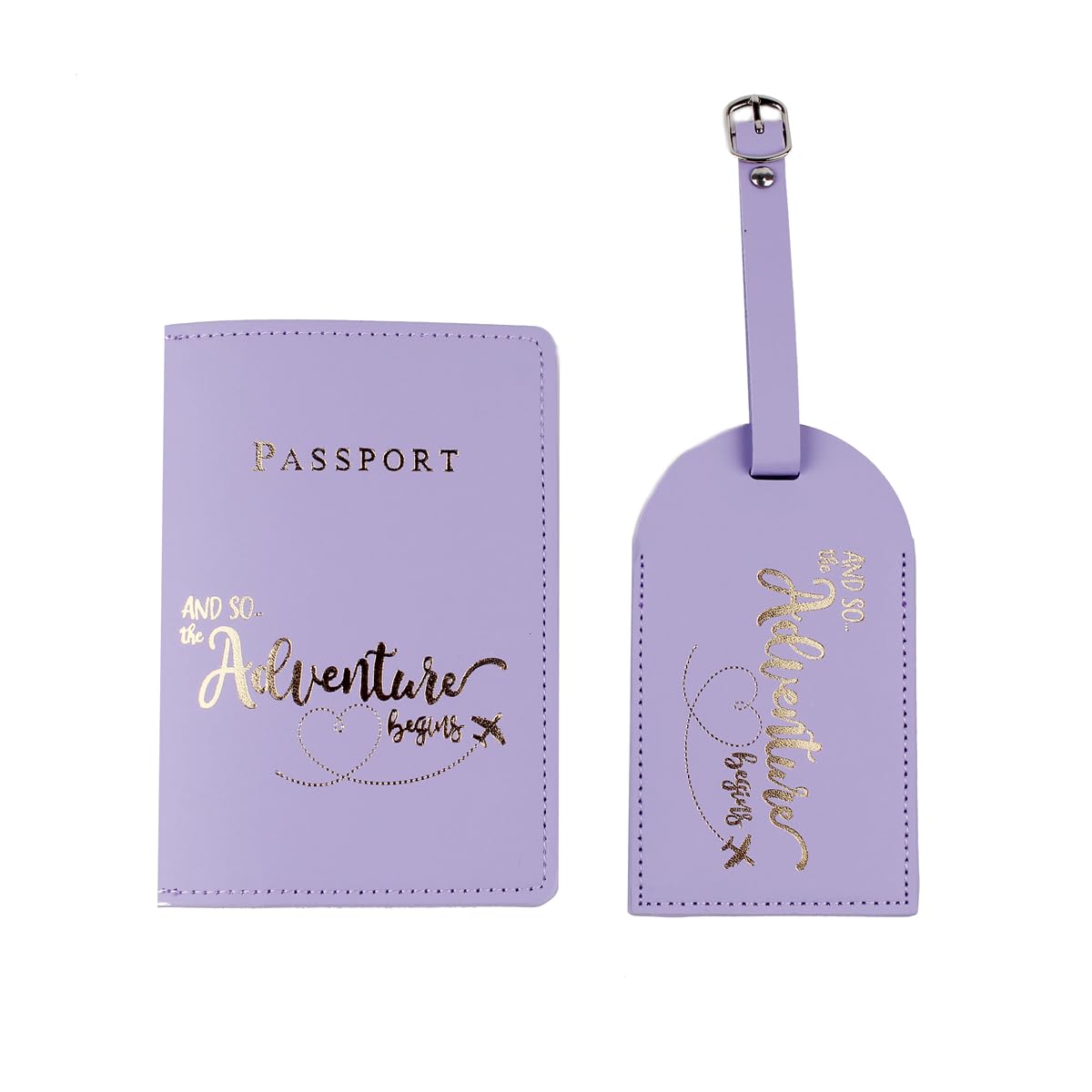 Belsmi Passport and Luggage Tags Set Travel Suitcase Tag (Style 1 - Pink)