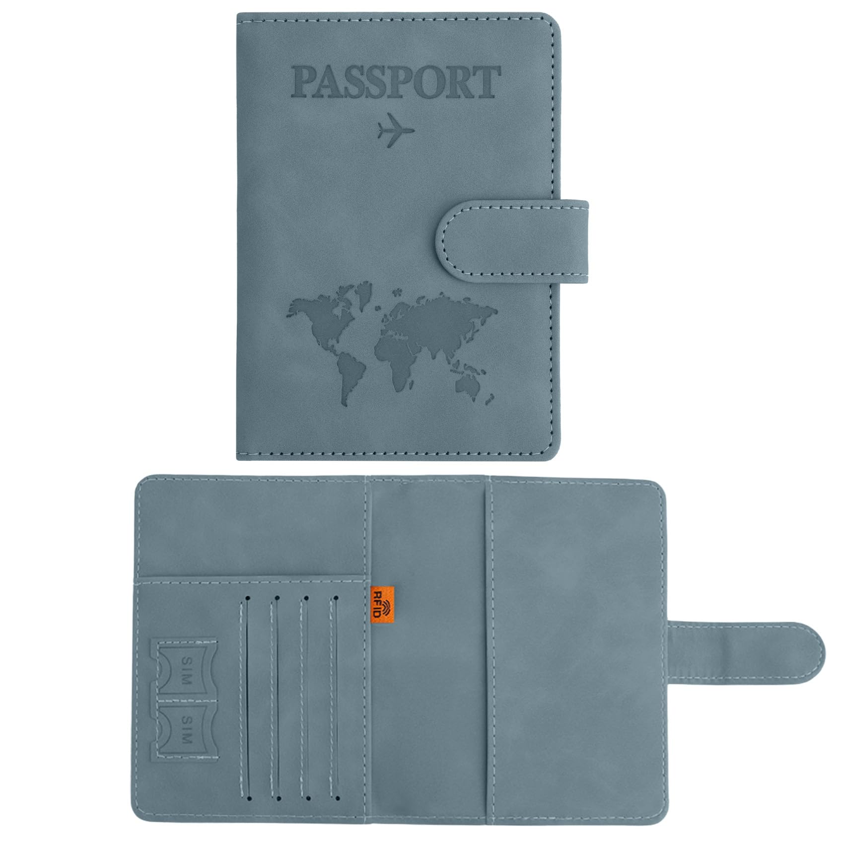 Passport Holder for Travel Essentials, Pink Leather Passport Cover, Passport Wallet Holders for Women Men Family Travel Gifts Must Have Accessories, Credit Card Cash Air Ticket Storage Supplies