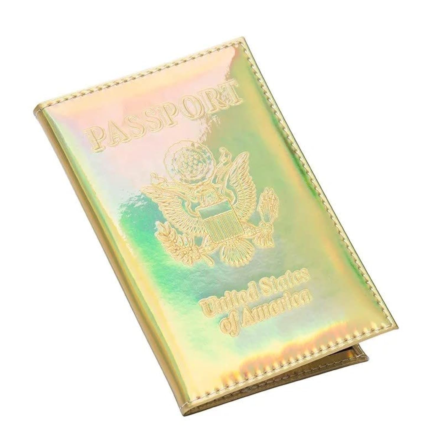 Chrome Passport Cover Vaccine Card Holder Combo, Passport Holder with Vaccine Card Slot (Pink)