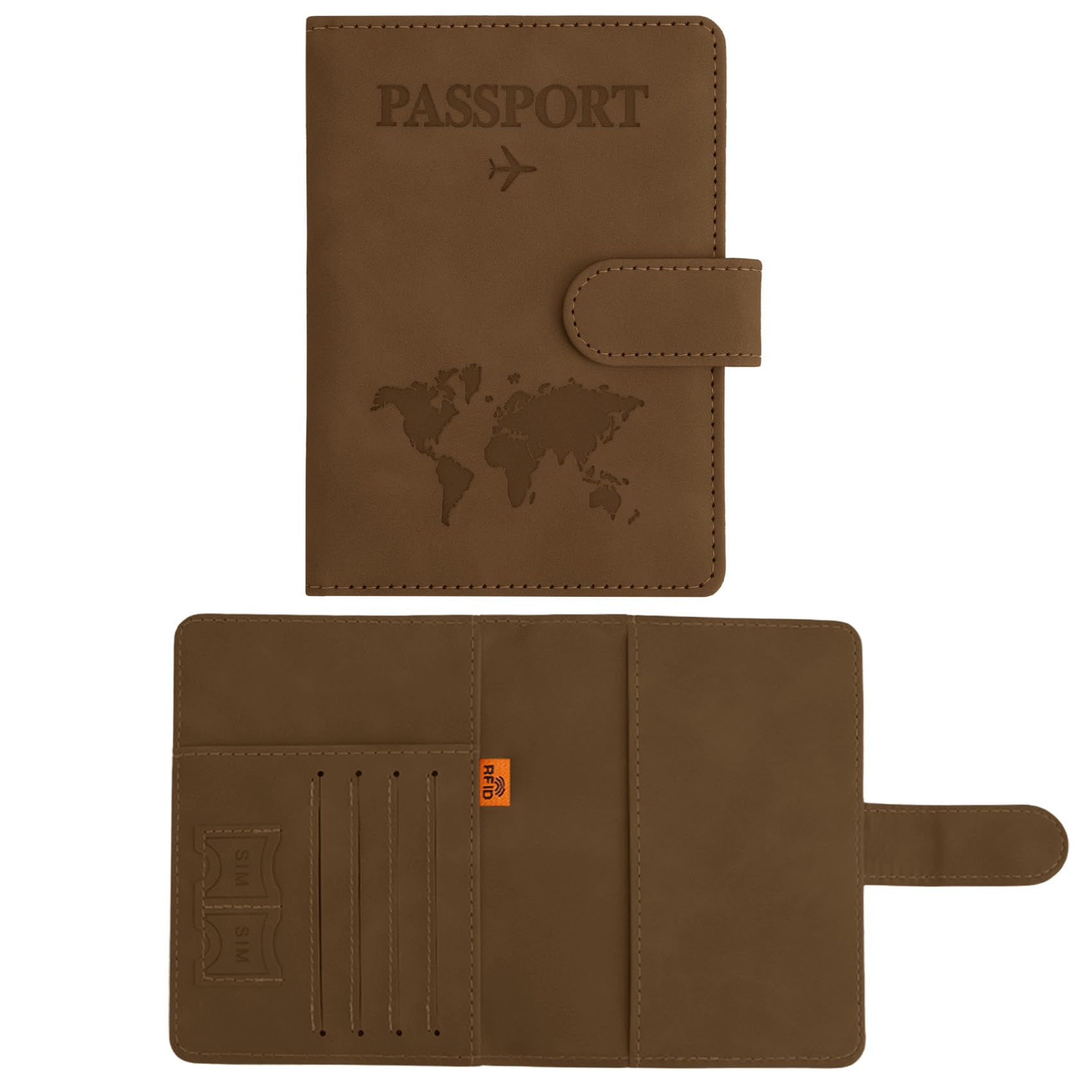 Passport Holder for Travel Essentials, Pink Leather Passport Cover, Passport Wallet Holders for Women Men Family Travel Gifts Must Have Accessories, Credit Card Cash Air Ticket Storage Supplies