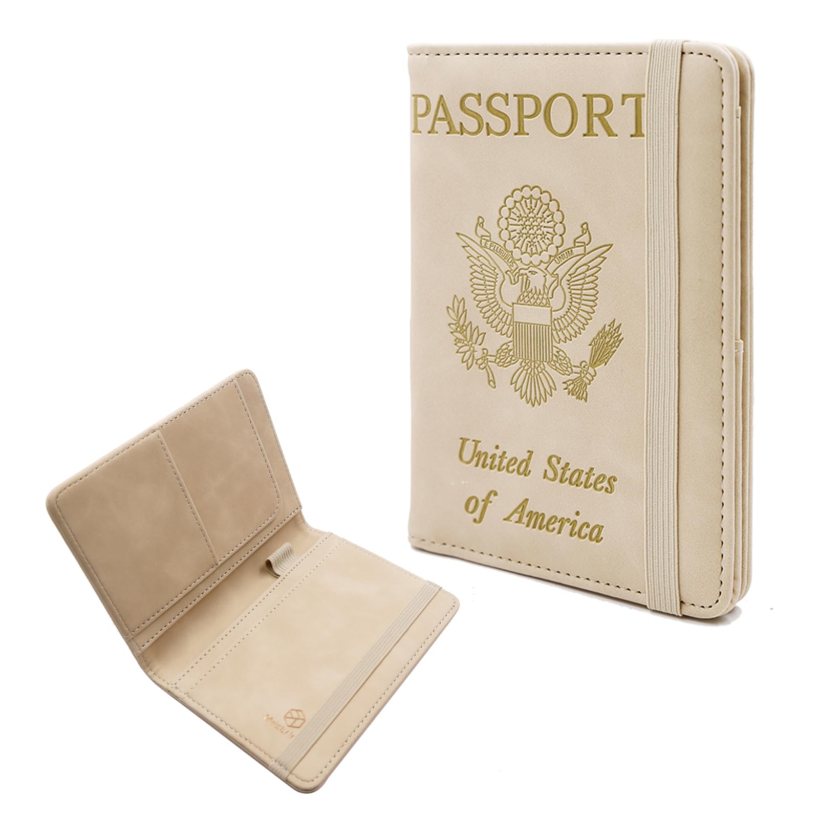 Melsbrinna Premium Leather Passport Holder Covers Case, Waterproof Rfid Blocking Travel Wallet Passport Holder with Pen Holder, Cute Passport Book for Women/Men