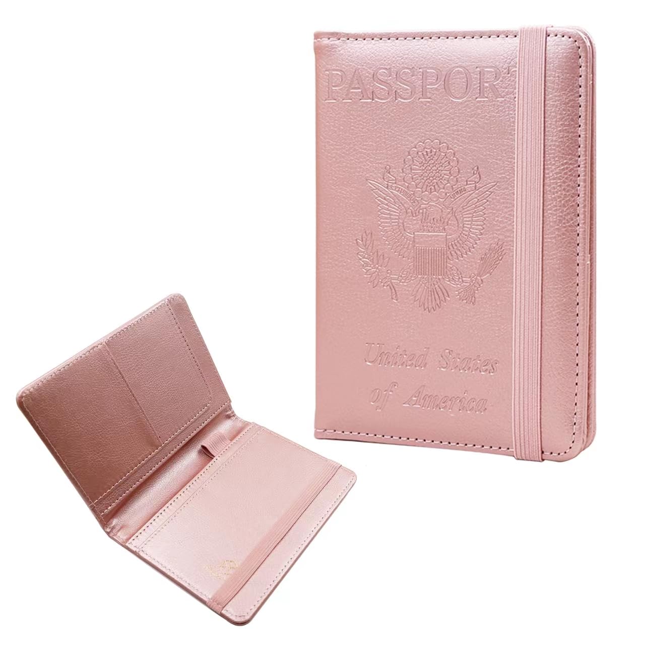 Melsbrinna Premium Leather Passport Holder Covers Case, Waterproof Rfid Blocking Travel Wallet Passport Holder with Pen Holder, Cute Passport Book for Women/Men