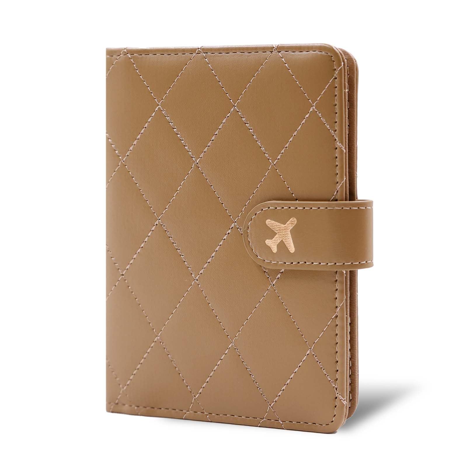 Melsbrinna Premium Leather Passport Holder Covers Case, Waterproof Rfid Blocking Travel Wallet Passport Holder with Pen Holder, Cute Passport Book for Women/Men