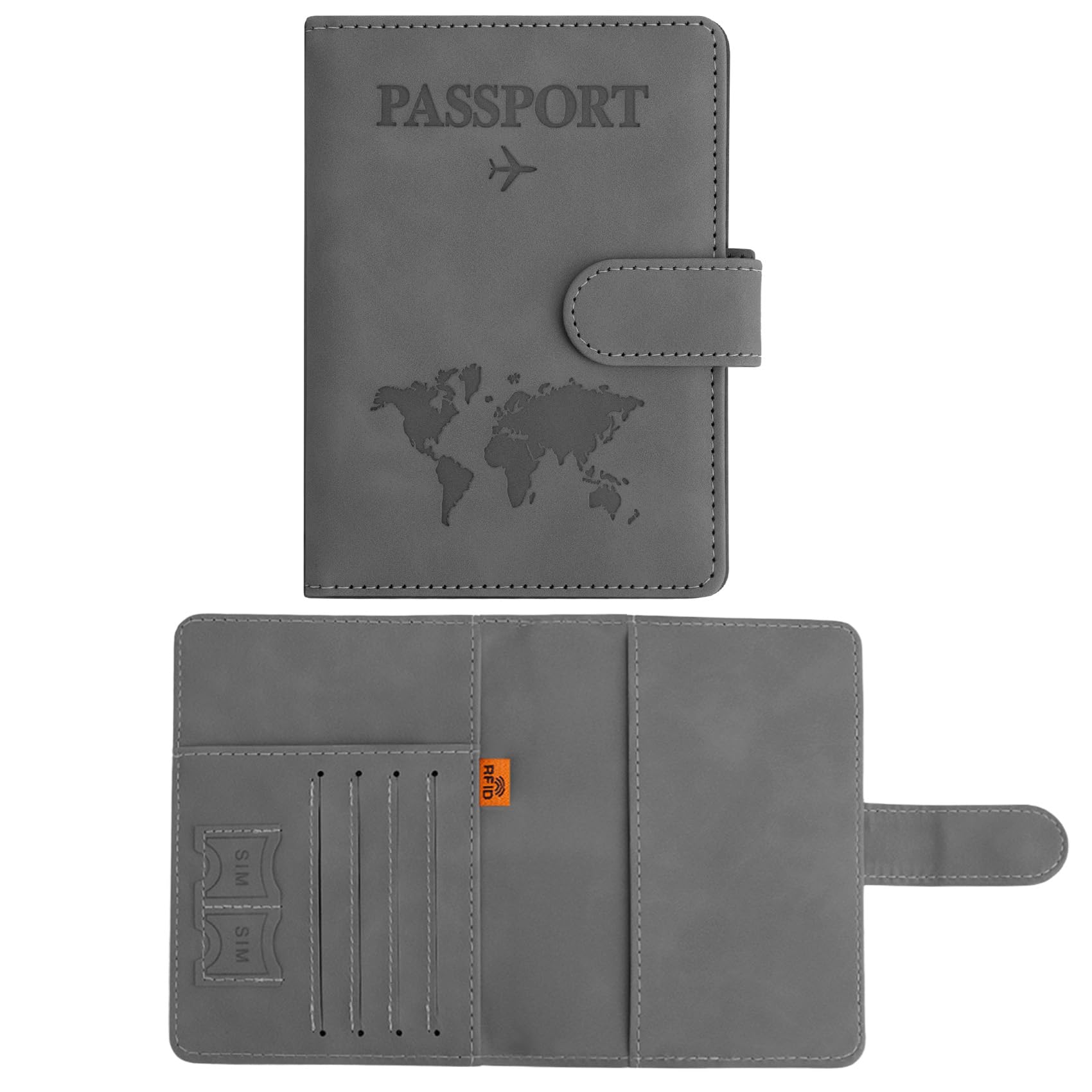 Passport Holder for Travel Essentials, Pink Leather Passport Cover, Passport Wallet Holders for Women Men Family Travel Gifts Must Have Accessories, Credit Card Cash Air Ticket Storage Supplies