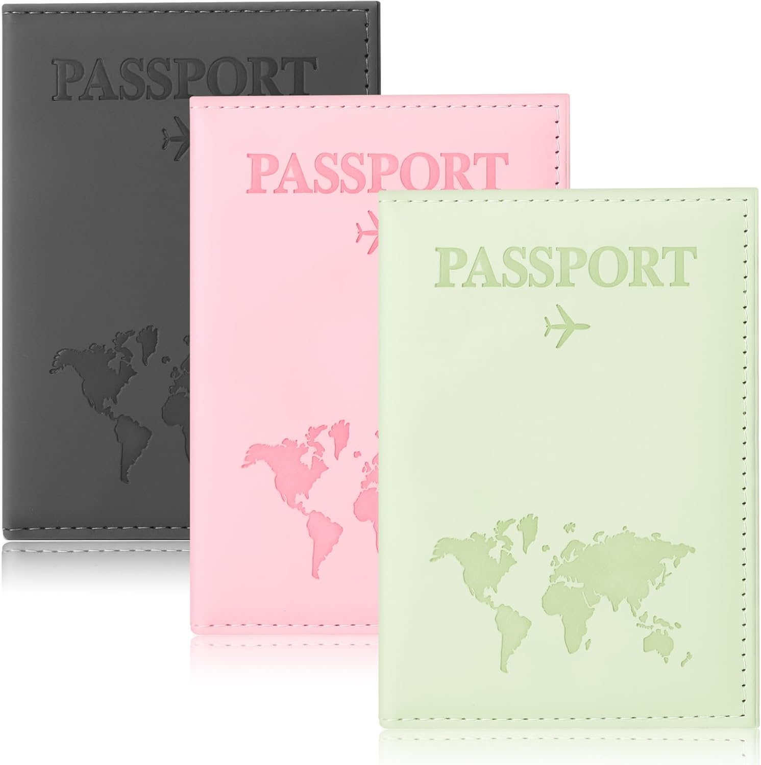 3Pcs Passport Covers for Travel, Family Passport Holder for 3, Passport Book Case for Women and Men Travel Must Haves Accessories