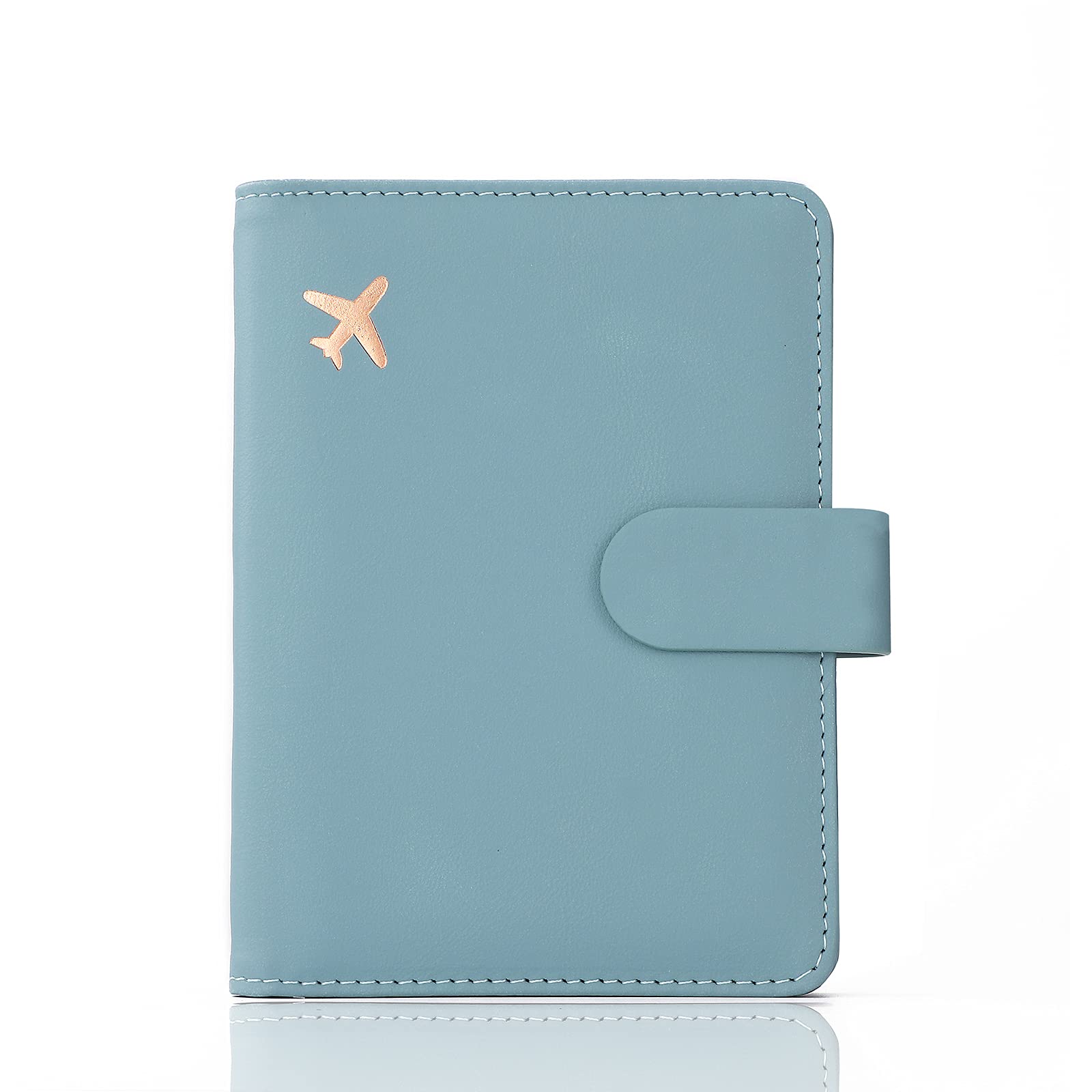 Melsbrinna Premium Leather Passport Holder Covers Case, Waterproof Rfid Blocking Travel Wallet Passport Holder with Pen Holder, Cute Passport Book for Women/Men