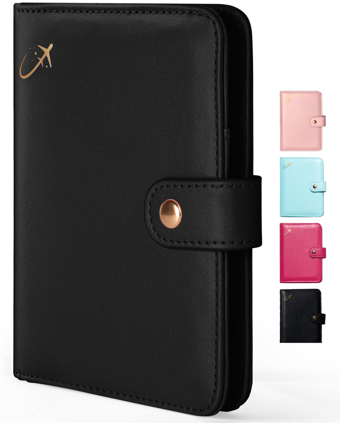 Forvencer Passport Holder Cover with Safe Zipper Closure, Premium Passport Wallet for Travel, Cute RFID Blocking Card Case, Waterproof Travel Accessories for Women, Black