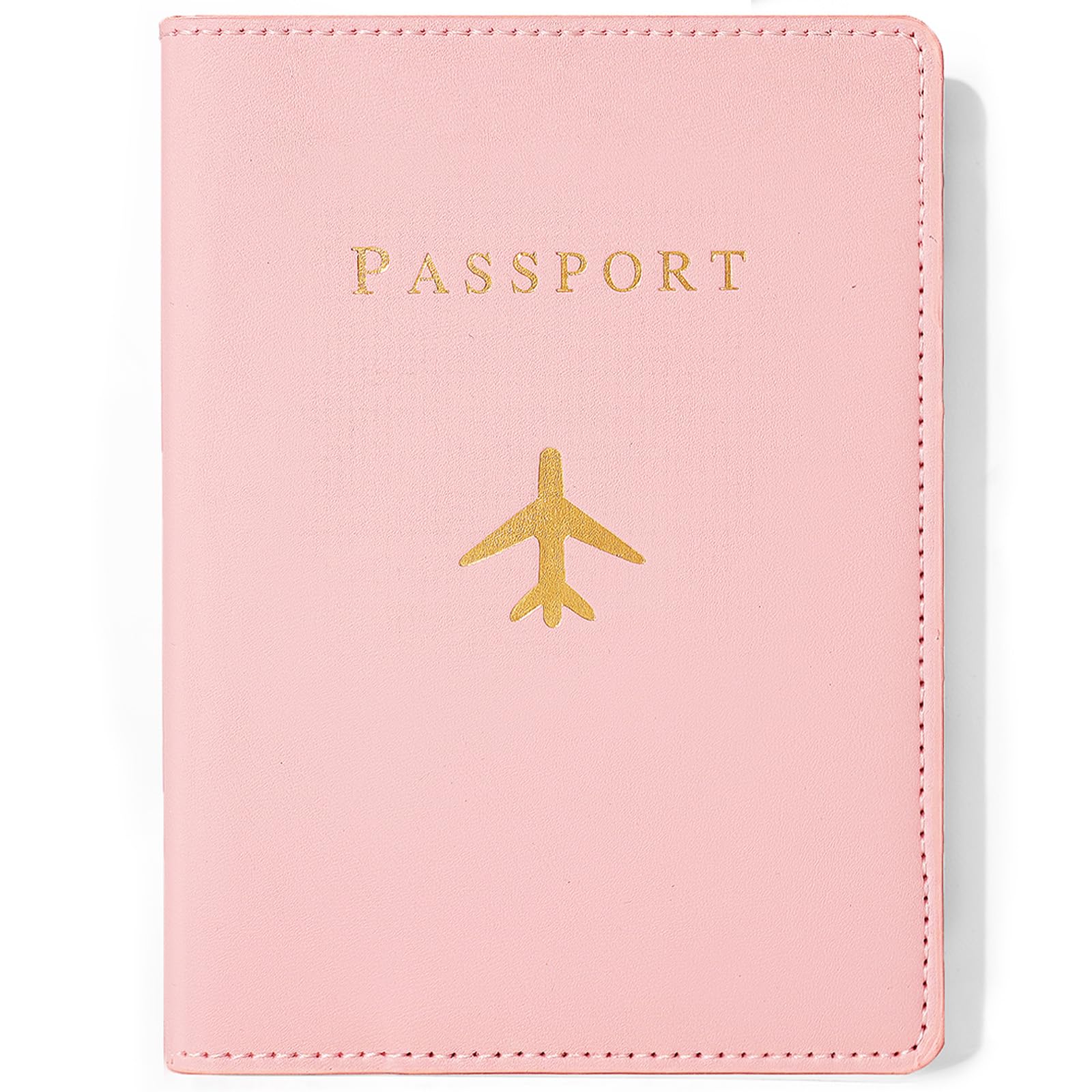 Sizobi Leather Passport Holder Covers, Passport Holder for Travel Women, RFID Blocking Wallet Case, International Travel Must Haves Travel Accessories for Women Men,Cruise Ship Essentials Gifts, Pink