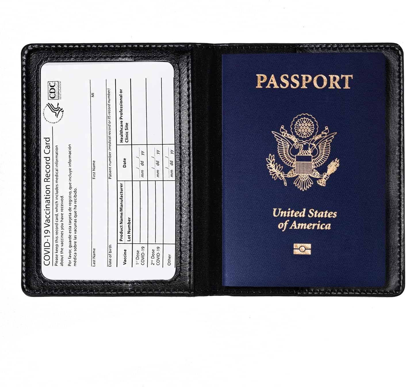 2 Pcs Passport holders，Ultra Slim passport wallet，PU Leather Passport Cover for Women and Men