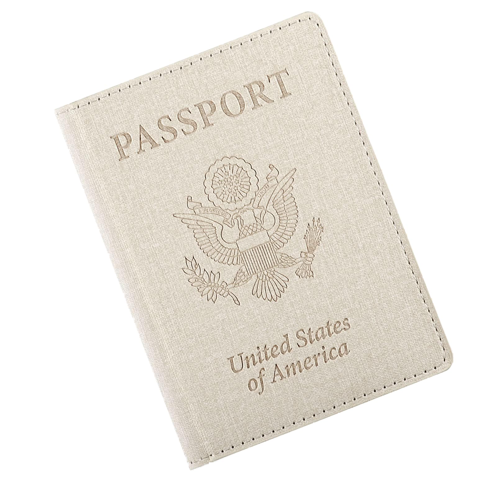 2 Pack Passport Cover With Card Slots RFID Blocking-White&Black