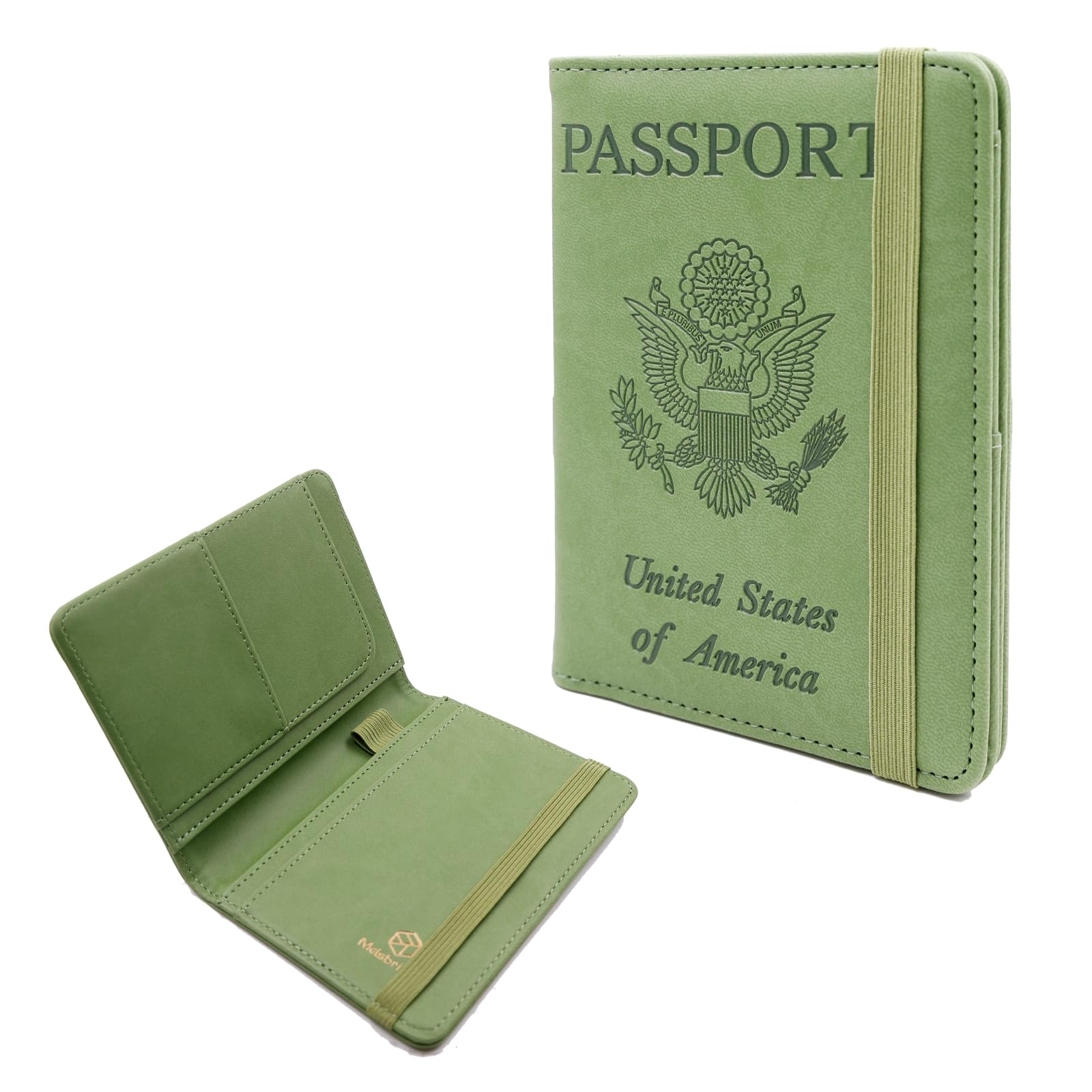 Melsbrinna Premium Leather Passport Holder Covers Case, Waterproof Rfid Blocking Travel Wallet Passport Holder with Pen Holder, Cute Passport Book for Women/Men