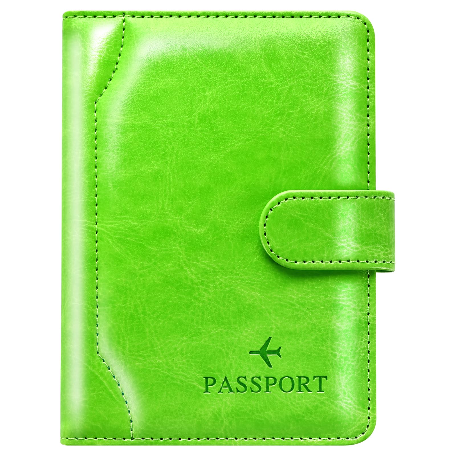 Herain Passport Holder Wallet Cover Case for Women Men Family, Metal US Badge Passport Book Holders with RFID Blocking, Travel Must Haves Cruise Ship Essentials (purple)
