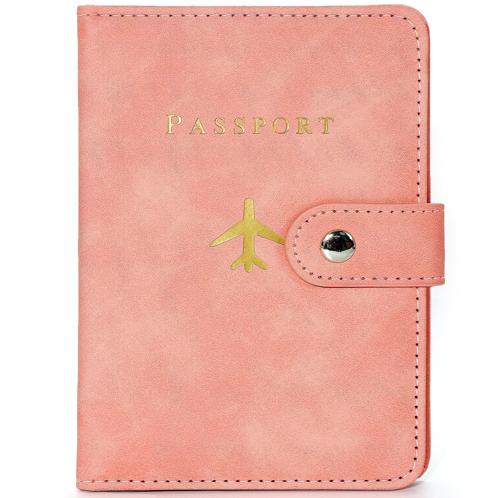 Sizobi Leather Passport Holder Covers, Passport Holder for Travel Women, RFID Blocking Wallet Case, International Travel Must Haves Travel Accessories for Women Men,Cruise Ship Essentials Gifts, Pink