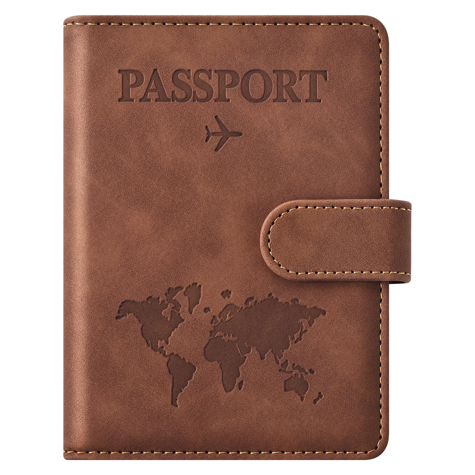 Eoehro Passport Holder for Travel Essentials, Passport Wallet Cover Case for Travel Must Haves Accessories,Passport Book Holders for Women and Men(light blue)