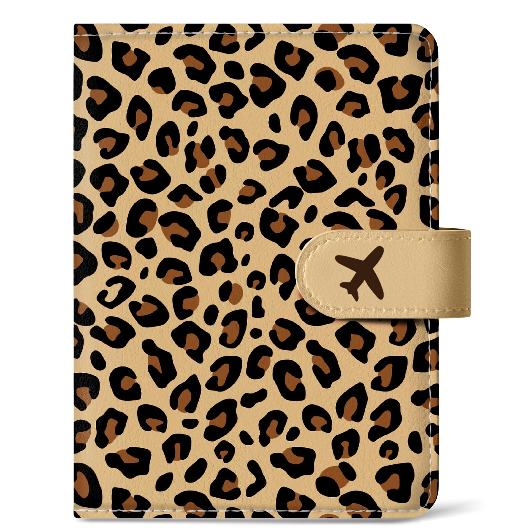Passport Holder for Travel Essentials, RFID Blocking Leather Cover Wallet with Magnetic Closure, Aesthetic & Cute Passport Book Case for Women and Men - Wildflower