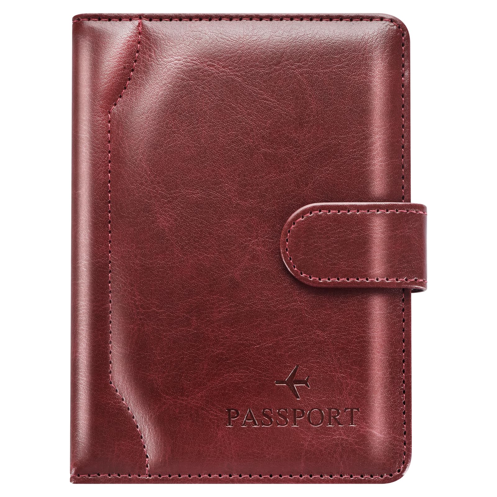 Herain Passport Holder Wallet Cover Case for Women Men Family, Metal US Badge Passport Book Holders with RFID Blocking, Travel Must Haves Cruise Ship Essentials (purple)