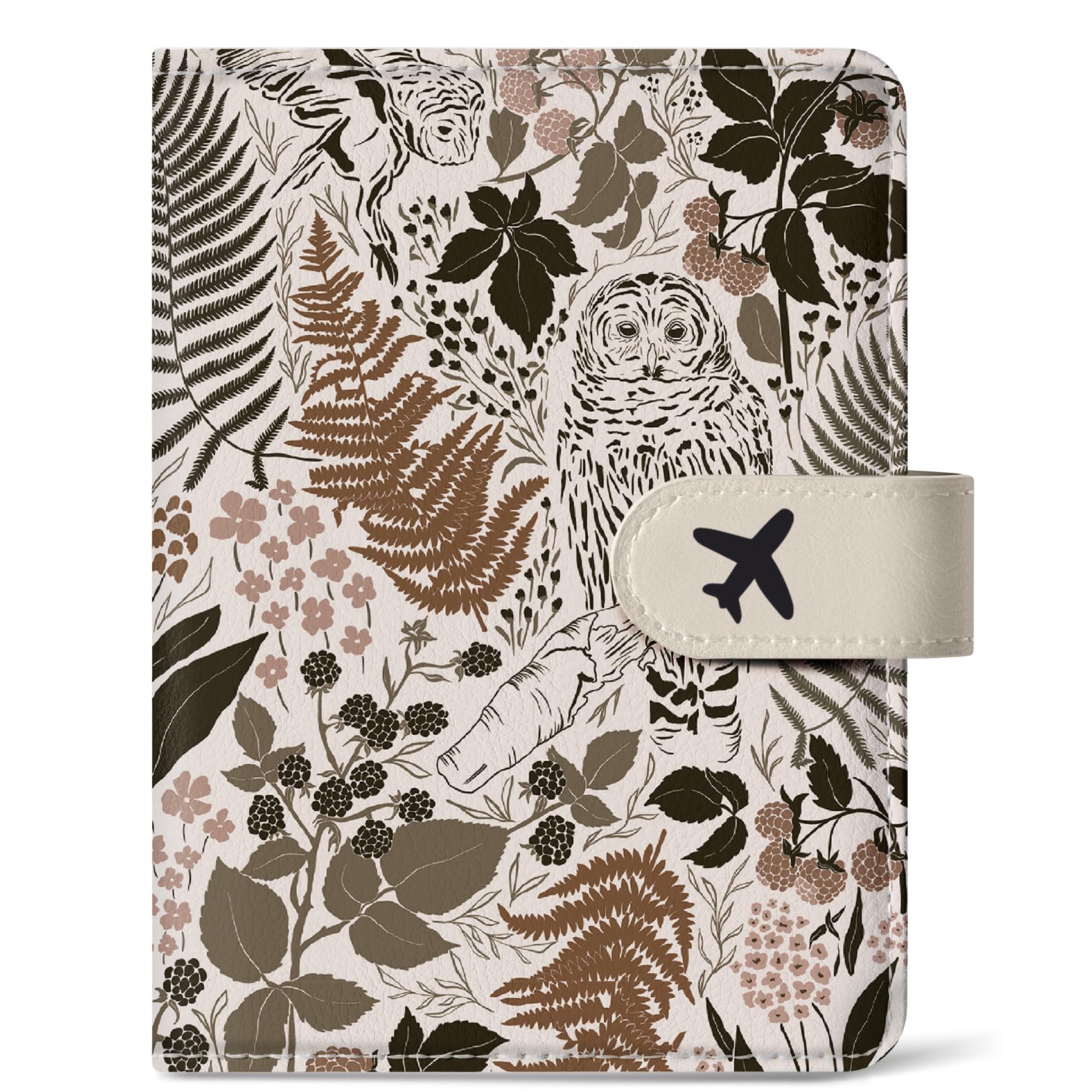 Passport Holder for Travel Essentials, RFID Blocking Leather Cover Wallet with Magnetic Closure, Aesthetic & Cute Passport Book Case for Women and Men - Wildflower