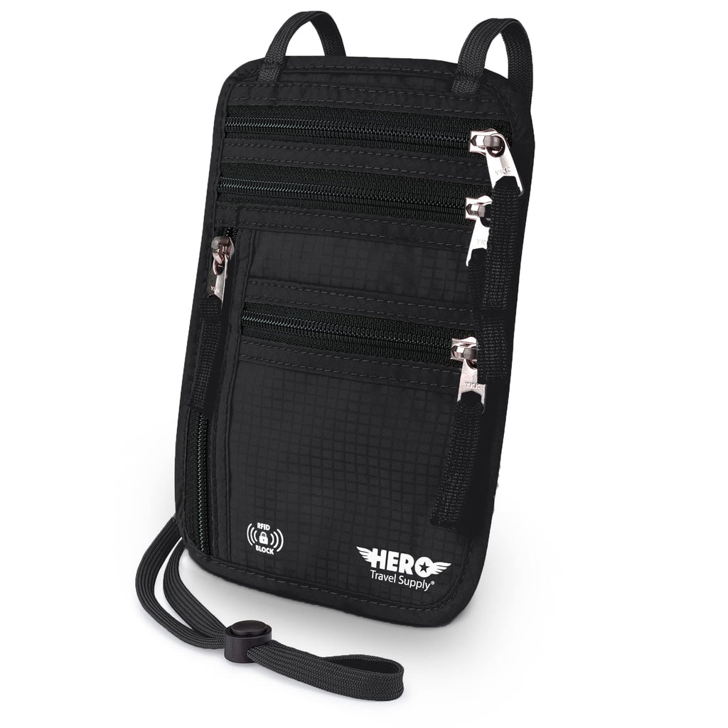 HERO Neck Wallet, RFID Blocking Passport Holder - Easy to Conceal and Pouch