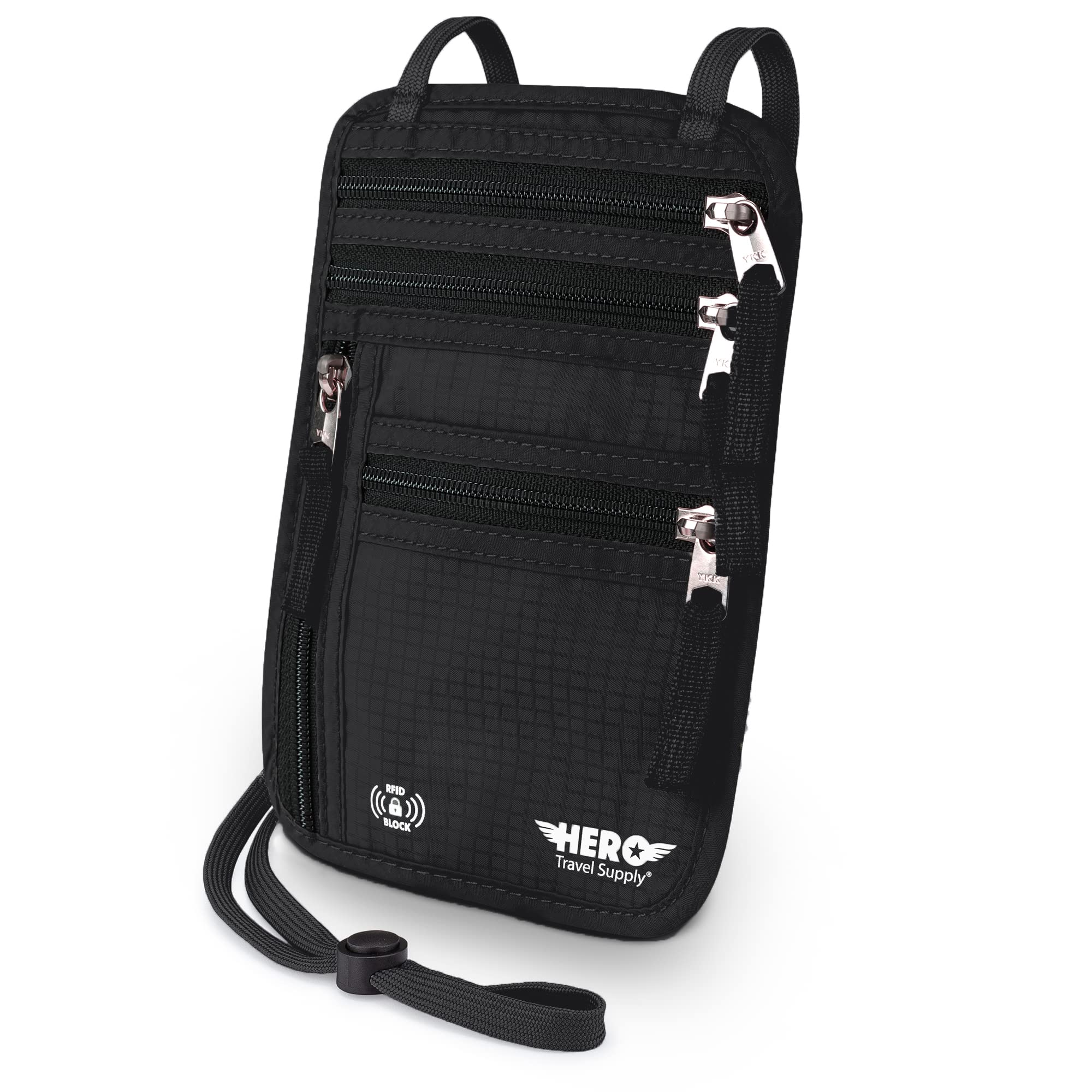 HERO Neck Wallet, RFID Blocking Passport Holder - Easy to Conceal and Pouch