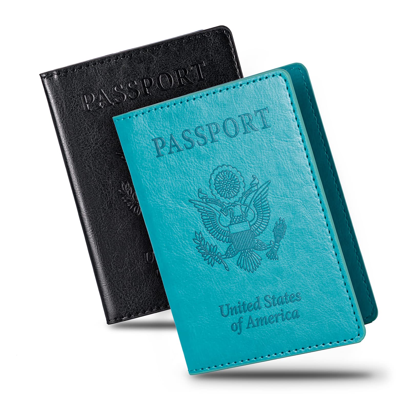 2 Pcs Passport holders，Ultra Slim passport wallet，PU Leather Passport Cover for Women and Men