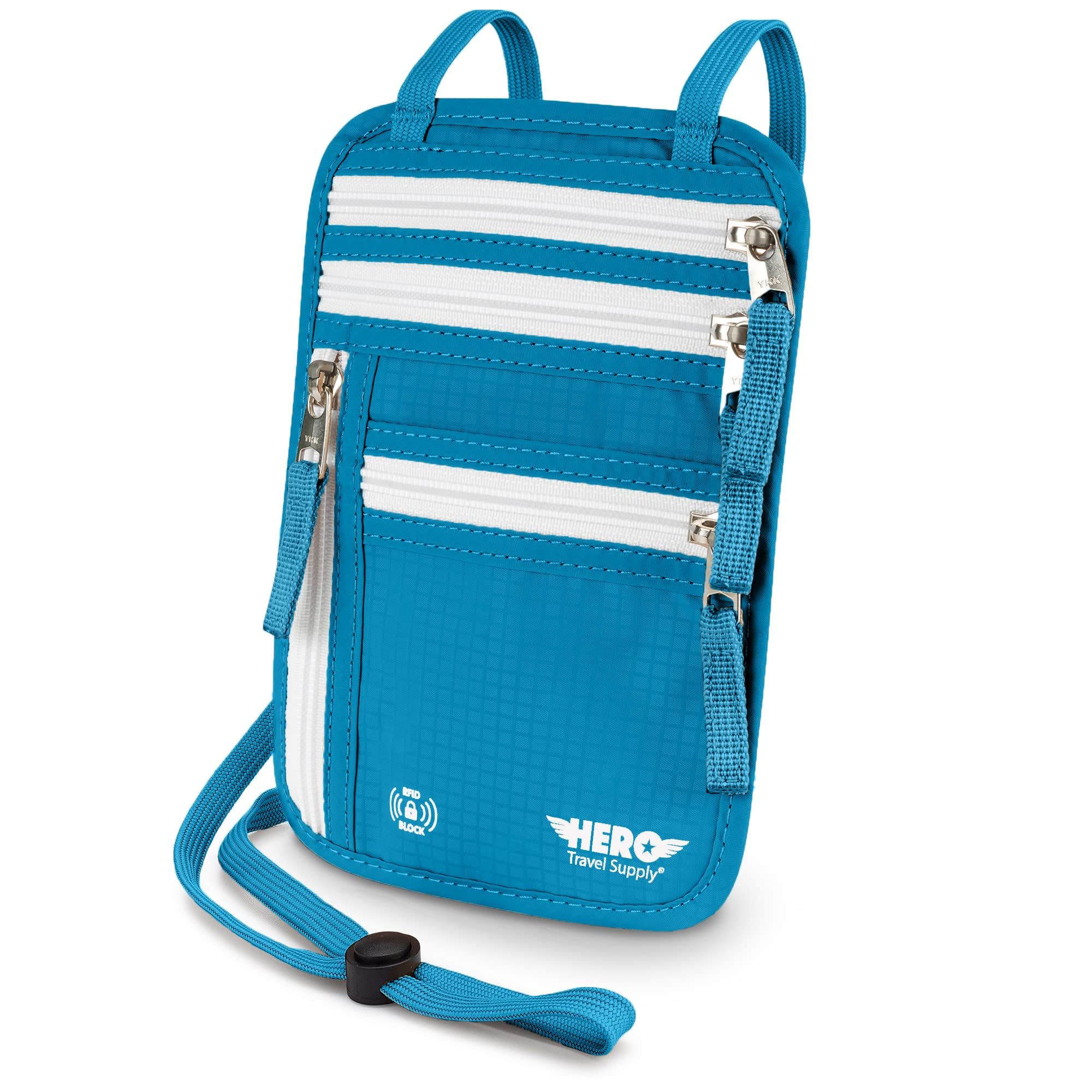 HERO Neck Wallet, RFID Blocking Passport Holder - Easy to Conceal and Pouch