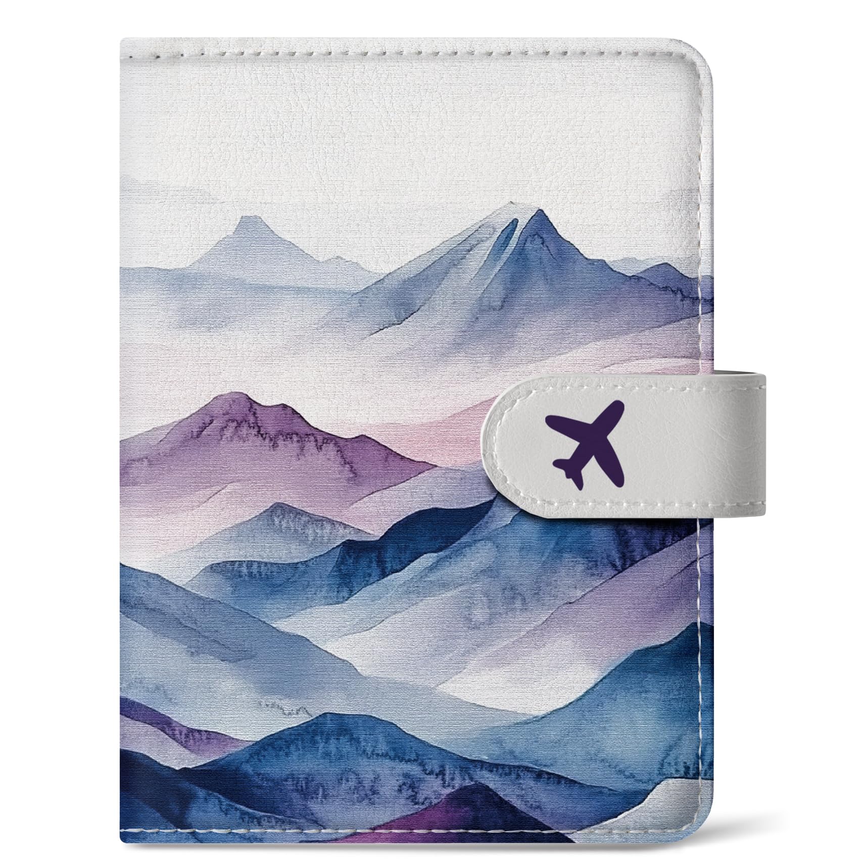 Passport Holder for Travel Essentials, RFID Blocking Leather Cover Wallet with Magnetic Closure, Aesthetic & Cute Passport Book Case for Women and Men - Wildflower