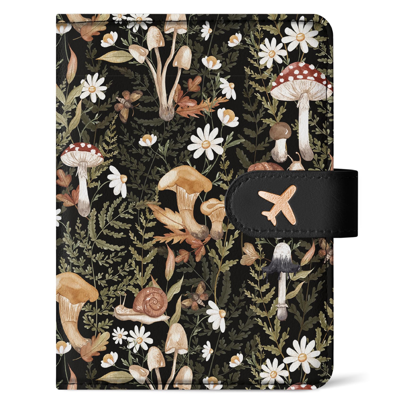 Passport Holder for Travel Essentials, RFID Blocking Leather Cover Wallet with Magnetic Closure, Aesthetic & Cute Passport Book Case for Women and Men - Wildflower